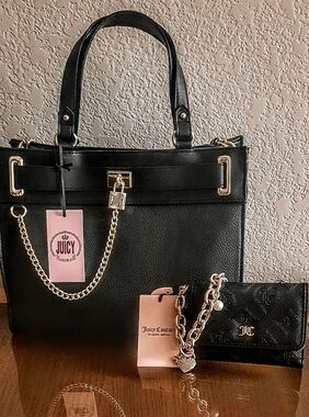 NWT JUICY COUTURE "LOCK N CHAIN" SATCHEL And NWT JUICY MATCHING WALLET